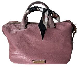 ADRIENNE VITTADINI Mauve Lavender Boston Speedy Style Handbag Shimmer Scarf